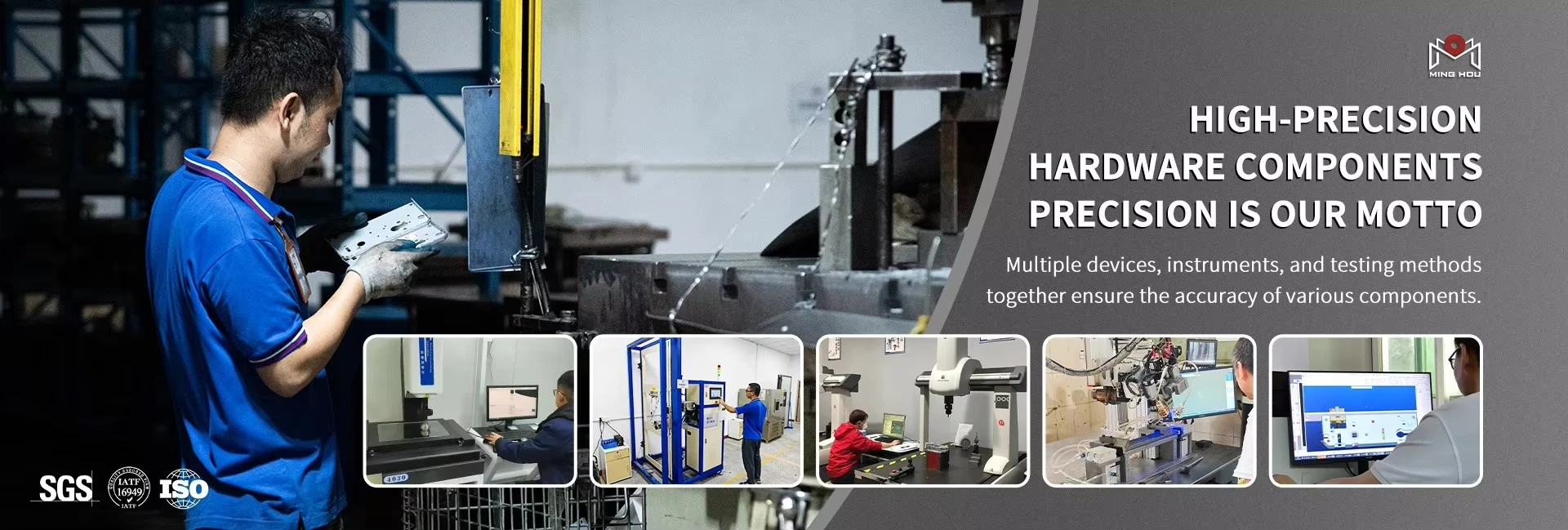 Custom metal hardware stamping at Minghou factory